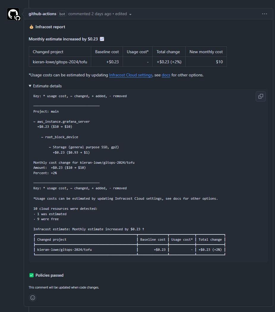 Infracost PR Comment 2